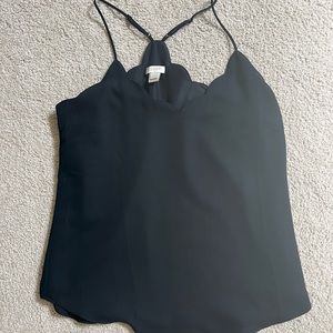 Jcrew black scalloped tank
